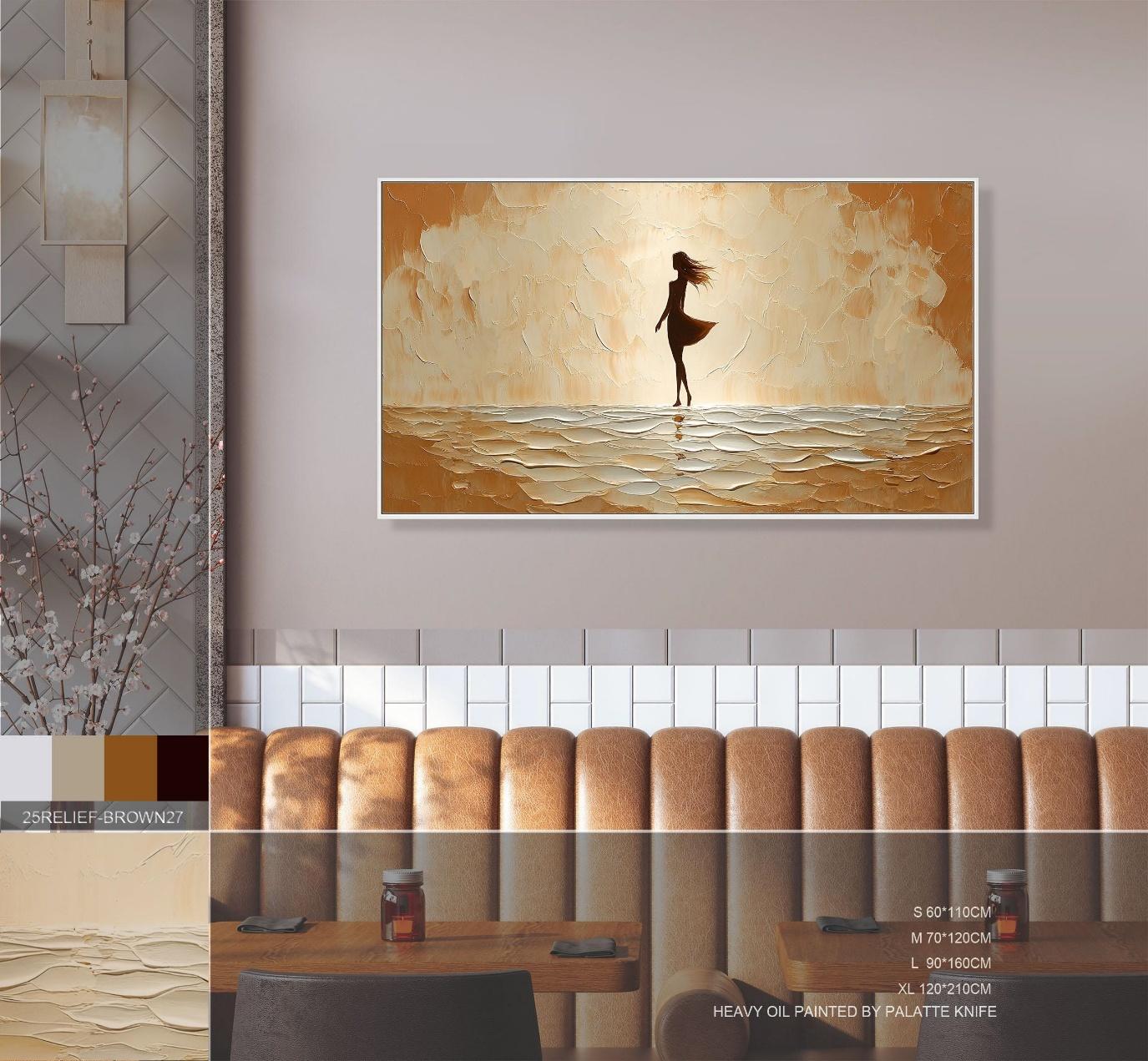 Relief Sculpture Painting - Woman On The Ocean